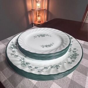 Vintage Corelle Ivy Dinner & Salad Plates Set of 11